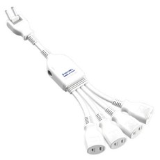 POLYWELL 寶利威爾 可轉向電源線組 1對4 PW15-T05-A086, 1組