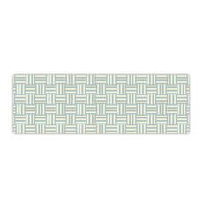 半島良品 真正吸水防油5.0黑科技軟式皮革地墊, 藍綠編織, 1個