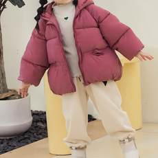 愛北鼻 兒童韓版小熊外套建議110-120cm 可愛保暖, 110, 磚紅色, 1入