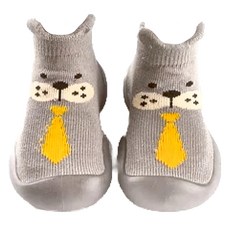 寬頭防滑透氣膠底學步鞋 - 童襪, 20~21(12.5cm), 紳士灰熊