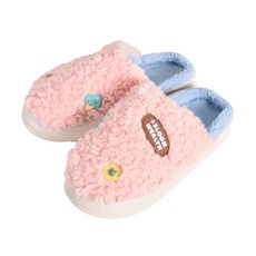 KM生活 毛絨包頭保暖防滑增高厚底雲朵室內拖鞋, 40, 可愛粉