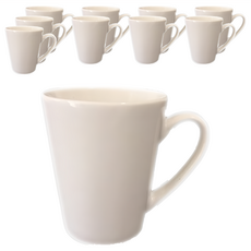 TATUNG 大同磁器 時尚馬克杯 簡約設計 優質磁器 咖啡杯 茶杯 牛奶杯, 白色, 10個