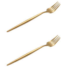 邸家本舖 歐風純色餐具 餐叉 簡約時尚 輕巧好握 304不鏽鋼, 土豪金, 2支