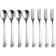 Inspoon 柔銀茶匙叉子組, 4套, 茶匙 + 叉子