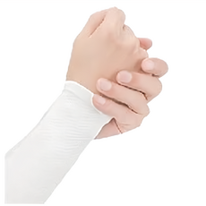 冰絲涼感袖套 露三指設計 手掌防滑矽膠 排汗透氣面料, 白色, 1件