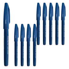 Pentel 飛龍文具 柔繪筆, 10入, 1盒, 天藍色(露草)