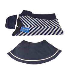 Summer love 夏之戀 大女衝浪泳裝 M號 條紋兩件式泳衣, 藏藍色 + 白色