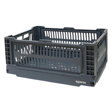 SLOWER 折疊收納籃, L, 藍色, 1個