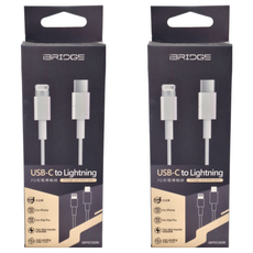 iBRIDGE USB-C to Lightning 充電傳輸線，適用於 iPhone iPad Pro，快速資料傳輸, 1m, IBA003, 2條
