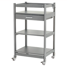 FAmILyLIFE 生活 航太鋁可升降三層附輪耐重置物架 FL-315 9.7kg, 星空灰