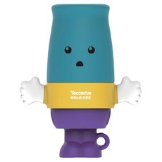 Yecomam 朋友旋轉水果棒, 矽膠網狀設計避免噎到, 專利螺旋設計更好吸食, 幫助寶寶攝取蔬果營養, 藍色, 1個