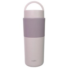 AURA 艾樂 台灣公司貨 隨行提手真陶瓷保溫杯, 薰衣紫, 525ml, 1個