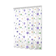 加厚防水浴簾 Set 2條 C187 多款可選, 180 x 200cm, 小紫花, 1組