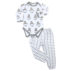 baa baa sheepz 抱抱羊 竹纖維包屁衣褲套裝, 12~18個月, 白色大頭羊