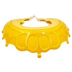 兒童洗頭帽 黃皇冠 擋水護耳可調節寶寶洗髮神器, 1個