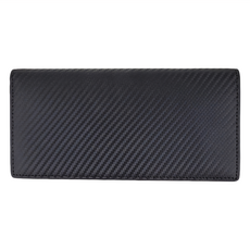 碳纖維牛皮 19卡位長夾, 二層牛皮外部材質, 頭層牛皮內部材質, 18.8 x 9 x 2cm, 黑色, 1個