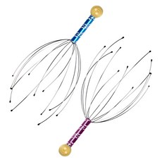 AHOYE 酥麻八爪頭部按摩器 頭皮舒壓按摩神器, 1組, 藍色 + 紫色