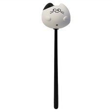 貓咪按摩捶, 尺寸 9*35cm, PU+PP材質, 眼鏡貓 黑色, 1支