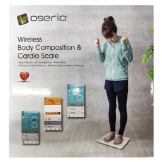 oserio 歐瑟若 無線心率體脂計 FTG-168 白色，無線連接，心率監測，精準體脂測量, 1台