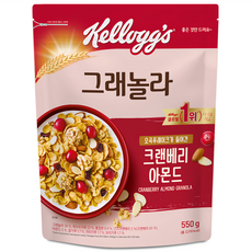 Kellogg's 家樂氏 Granola 纖穀脆 蔓越莓杏仁穀物脆, 550g, 1包