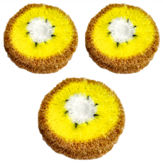 MasterClean 韓風手編洗碗巾 Set 3, 奇異果黃色, 3個, 1包