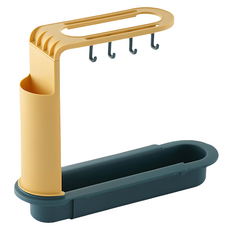 多置物可調節水槽瀝水架, 2層, 1個, 藍色