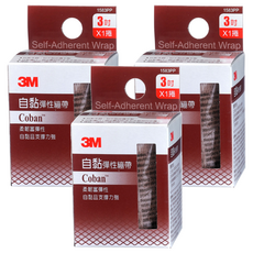 3M 自黏性繃帶 3吋 深膚色, 3盒, 1入