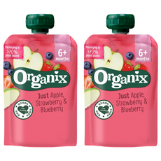 Organix 歐佳 水果纖泥 蘋果+草莓+藍莓, 100g, 2包