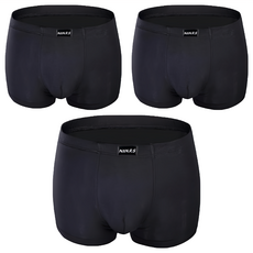 楠人社 超透氣涼感內褲 三件組 95%再生纖維素纖維 柔軟舒適 親膚面料, XL, 黑色