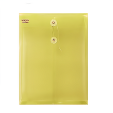 HFPWP 超聯捷 立體直式文件袋 加名片袋 黃色, A4, 10入