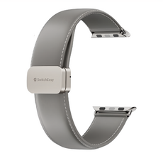 SwitchEasy 魚骨牌 2024 Classic 磁吸真皮錶帶 44/45/46/49mm, 灰色, 1個