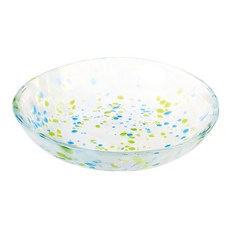 TOYO-SASAKI GLASS 東洋佐佐木 繽紛玻璃小盤 10.7cm 鈉鈣玻璃 日本製造, 綠色, 1個