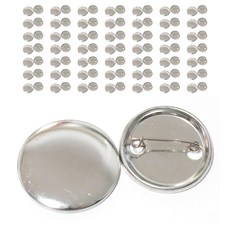 DESIGNDREAM 金屬別針徽章製作材料 32mm, 100組, 銀色
