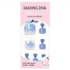 DASHING DIVA M 足部薄型經典美甲片, 藍色泡泡, 1組 - 輕鬆打造迷人足部美甲