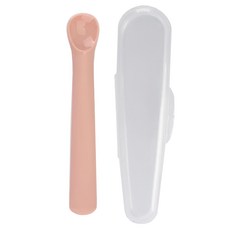 Dailylike Bonbon 幼兒矽膠湯匙 附收納盒, 草莓紅, 1個