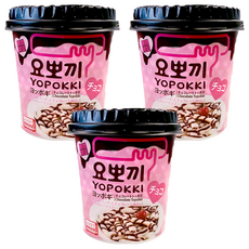 YOPOKKI 炒年糕杯 巧克力味 以大米為原料 微波爐加熱後即可食用 常溫保存, 120g, 3個
