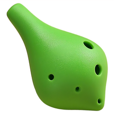 6孔中音C調 耐摔塑膠陶笛套裝 綠色 含收納袋/掛繩/教材/擦布, 1組