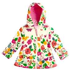 Stephen Joseph 機能風雨兩用外套/風衣/雨衣，聚氨酯棉襯裡, 7/8T, 花卉蝴蝶