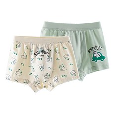 盛特士Shengters 男童平角褲2件組 趣味小恐龍 卡通圖案 親膚透氣