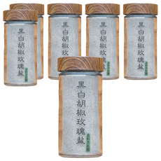 香料共和國 黑白胡椒玫瑰鹽 玻璃罐裝, 80g, 6罐