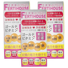 FERTIHOUSE 生育家 備孕綜合維他命 孕前補養 滋補強身 女性專用, 30顆, 50g, 3罐