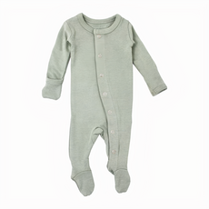 L'ovedbaby 有機棉壓扣款包手腳連身衣 (早產兒/新生兒&0-3個月) GOTS認證有機棉, 早產兒/新生兒 1.8kg~3kg, 海藍綠 Sea Foam