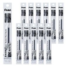 Pentel 飛龍文具 ENERGEL 極速鋼珠筆芯, 1.0 Metal Tip, 黑色, 12支