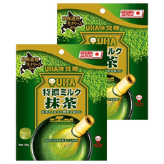 UHA 味覺糖 特濃牛奶糖 抹茶味, 58g, 2包