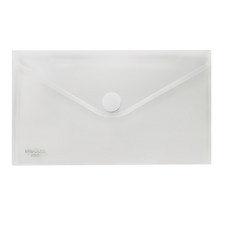 hfpwp 台灣製 B6支票型黏扣文件袋 (10入/組) 環保無毒 防水 文件收納, 板厚0.18mm, 白色