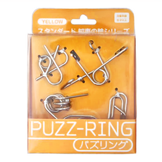 Hanayama 益智金屬環組合包 - 黃色款 適用年齡：6歲以上, 5組, 1盒