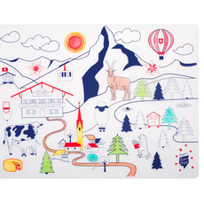 Super Petit 矽膠彩繪餐墊, 瑞士山脈, 1個