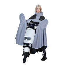 JAR嚴選 都市時尚一件式斗篷雨衣, 黑藍色, 均碼