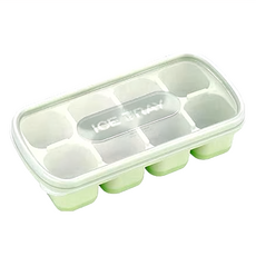繽塊底軟壓製冰盒 8格, 綠色, 3個