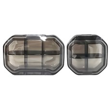 理享家 便攜式隨身小藥盒 4格 + 6格 透明藥盒 灰色 6.2x6.2cm + 6.2x9.2cm, 1組